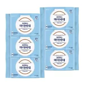 마이비데 물티슈 대용량 캡형 60매 x 6팩 클린케어 화장실용 비데용 물에녹는 비데티슈