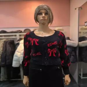 [에고이스트] 날개사 리본 패턴 자카드 루즈핏 가디건  ER4KG-661