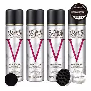 더마클라센 볼륨짱짱 흑채 스프레이 블랙 120ml x4 + 두피 브러쉬 /새치커버