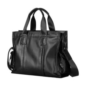 남성 천연 소가죽 서류가방 대용량 비지니스 크로스백 S77-블랙