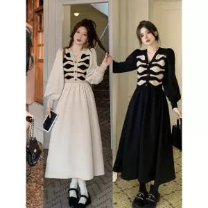 페이크투피스 투피스원피스 니트원피스 가을롱원피스