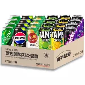 340~355ml 6종 각 4개 / 칠성제로+펩시제로라임+갈배사이다제로+탐스제로애플+탐스제