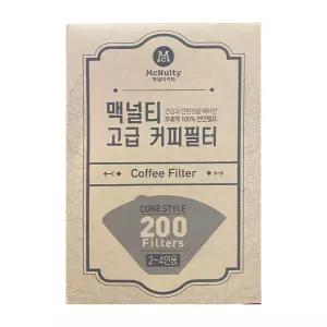 맥널티 커피필터(2-4인용) 200매