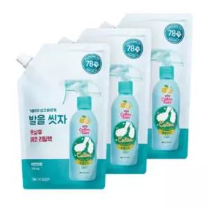 온더바디 코튼풋 발을씻자 풋샴푸 리필 500ml 레몬 3개 엘지생활건강 발보습 발스크럽 족욕 풋크림 풋샴푸