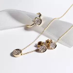 천연 다이아 세트 일루젼 베젤 목걸이 귀걸이 반지 선물 여자 기념일 프로포즈