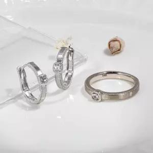 1부 랩 다이아 세트 귀걸이 반지 미뉴에트 결혼 기념일 여자 친구 선물 예물