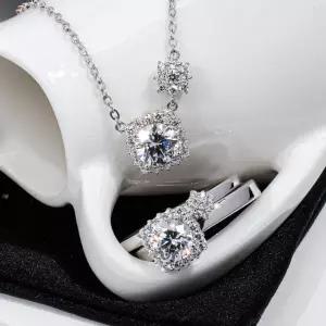 5부 다이아 세트 랩 GIA IGI 마제스티 목걸이 반지 예물 기념일 선물