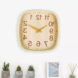 네모 벽시계 화이트우드 포인트디자인 매장 거실
