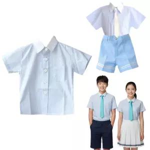 아동 스판 남방 남여공용 블루 스트라이프 블루 반팔 남방 단품