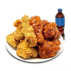(치킨마루) 크리스피반/양념반 + 콜라500ml