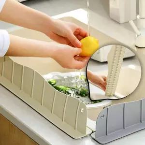 실리콘 주방 싱크대 물튀김 방지 가리개 설거지 시 물막이 칸막이 보호대
