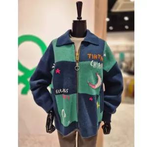 [백화점정품] 26년NEW 베네통 체크패턴 블럭니트가디건(BAKC65461)