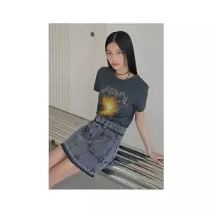 [에고이스트]프린팅 포인트 삼각트임 반소매 티셔츠 ER1CH260 595855