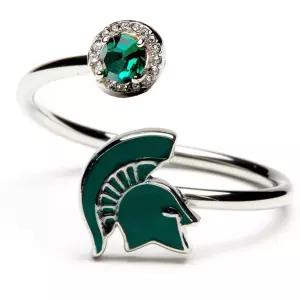 Stone Armory Michigan State Gifts 스파르탄 반지, 조정 가능, 메탈 크리스탈 에폭시, 보석 없음 128758