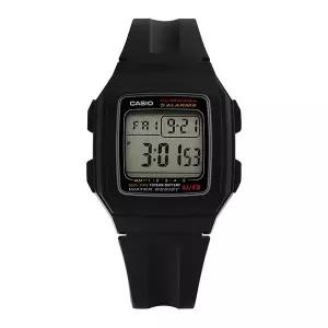 카시오 F-201WA-1ADF (F-201WA-1A) 디지털 스퀘어 빈티지 레트로 남성 우레탄시계