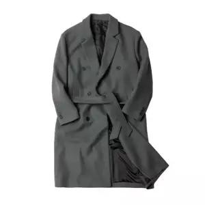 남성 로브 울코트 그레이 겨울 롱자켓 패션 롱코트