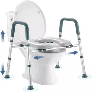 손잡이가 달린 변기 높이 조절 시트 및 너비 가능한 시니어용 라이저 노인 장애인 거동 불편자를 위한