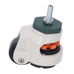 1Pc 레벨링 스템 휠 캐스터 40mm 외경 M8 스레드로드 고무 베이스 조절 가능한 높이 부품 캐스팅