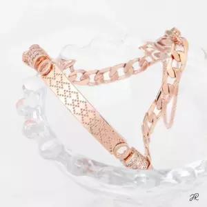 클레타 14KGP 로즈골드 볼드 뱅글 체인 패션 팔찌