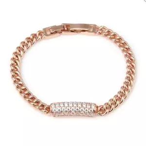 올가 14KGP 로즈골드 볼드 커브 체인 패션 팔찌