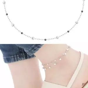 써지컬 스틸 글라스 진주 볼 체인 패션 발찌