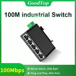GoodTop 5 포트 100Mbps 산업용 스위치 10100M 미니 산업 이더넷 네트워크 스위치 DIN 레일 장착 플러그 앤