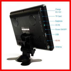 디지털 및 아날로그 미니 소형 자동차 TV 지원 USB Tf Mp4 H.265 Ac3 휴대용 TV Dvb-T2 Atsc Tdt D7 7 인치