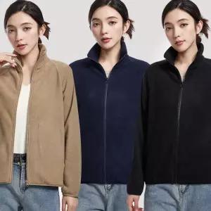 SIS-105 보송후리스여자겨울점퍼 여성잠바 집업 네이비 베이지 검정