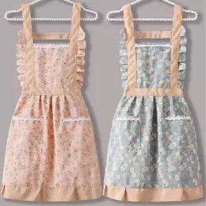 플라워 앞치마 포켓 앞치마 예쁜 레이스 린넨앞치마 세련된앞치마