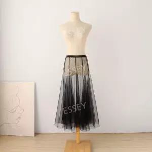 롱속치마 여성 이너 속치마 시스루 망사 레이스속치마