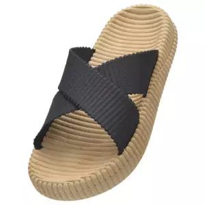 (반값) 여성 인기 에스파드리유 스타일 크로스 스트랩 오픈토 슬리퍼 실내화 슬라이드 DM로이 - 핑크 22732