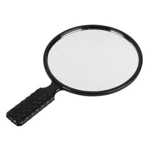 체크무늬 손잡이 원형 손거울-대 약17x27cm 손거울 원형거울 핸디거울