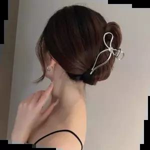 헤어핀 진주 메탈리본 집게핀 ELH-051