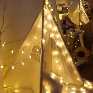 크리스마스벽트리 캠핑 알전구 불멍 무드등 80구 건전지타입 10M