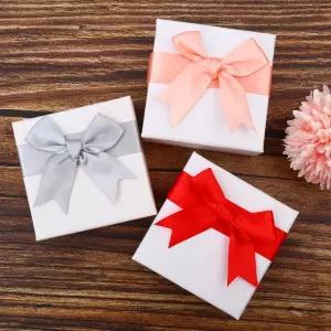 리본 주얼리 케이스 7.5x7.5 장신구 선물포장 보관 반지 목걸이 3색