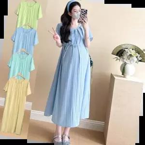 여름원피스 여성 빅사이즈 플리츠 원피스 임부복 반팔 치마 1P