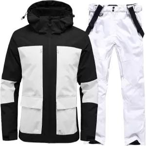 리위옐 남성 스키 재킷 및 바지 세트 카모 스노보드 스키복 방수 방풍 겨울 스노우복