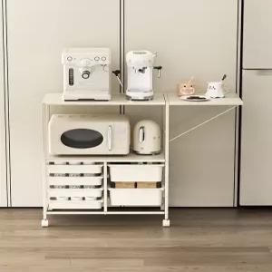 렌지대 겸식탁 접이식 사이드보드 수납 원룸 조리대