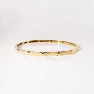 14k 18k 모던 솔리드 컷 뱅글 팔찌 여자 4mm 볼드 모듈
