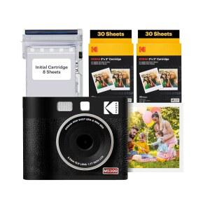 KODAK Mini Shot 3 ERA 4PASS 2-in-1 인스턴트 카메라 및 포토 프린터(블랙, + 초기 8매 60매)