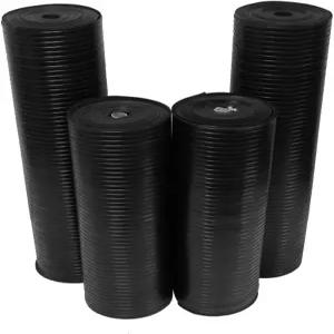 고무캘 03167WWR10 와이드 리브 골판 고무 두께 블랙 매트 바닥 롤 10 3 18인치