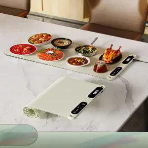 푸드 워머 다기능 실리콘 접이식 온열매트 가정용 6종 세트 60 38cm 베이지옐로우 사각