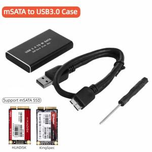 미니 소형 호환 SSD 하드 드라이브 케이스 USB 3.0-mSATA 어댑터 인클로저 알루미늄 스틸 외장 HD 디스크