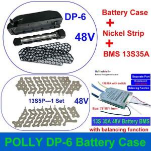 POLLY DP-6 배터리 케이스 36V 48V 52V 부품 맞는 70PCS 18650 셀 빈 상자 니켈 스트립 10S 13S 14S 35A BM
