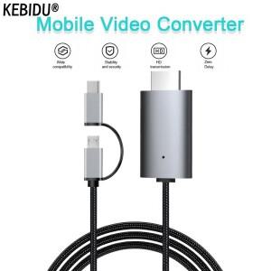 LD39 와이어 HD 스트리밍 디스플레이 TV 스틱 동글 마이크로 USB 타입 C to HDMI 케이블 미러링 스크린 (안