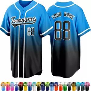 커스텀 야구 유니폼 스티치 프린트 개인화된 이름 번호 팀 버튼 다운 셔츠 스포츠 남성용