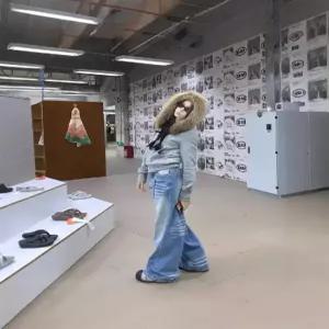 여자정장세트 퍼 탈부착 후드 카디건 겨울+워싱 청바지 세트 원템4