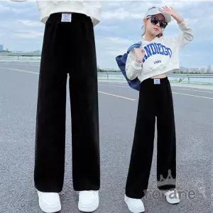 주니어 초등 블랙 기모 아동 바지