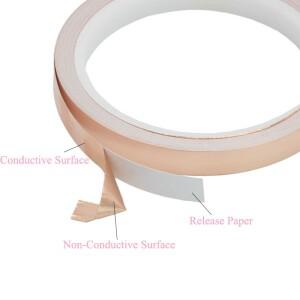 단일 측면 전도성 차폐 테이프 구리 호일 테이프 달팽이 얼룩 유리 20 미터 가전 제품 DIY