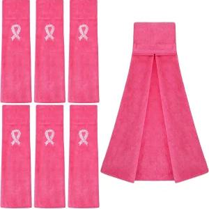 트란쿤 핑크 리본 축구 타월 17.3 x 4.5 인치 스포츠 유방암 인식 액세서리 코튼 팀용 요가 짐 골프